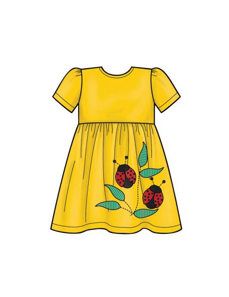 Patron New Look 6647 - Robe fillette avec appliqués