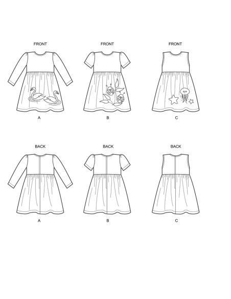 Patron New Look 6647 - Robe fillette avec appliqués