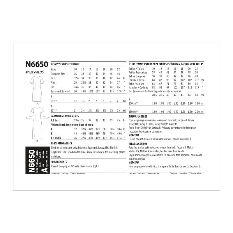 Patron New Look 6650 - Robe pull