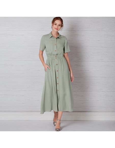 Patron New Look 6651 - Robe boutonnée sur le devant