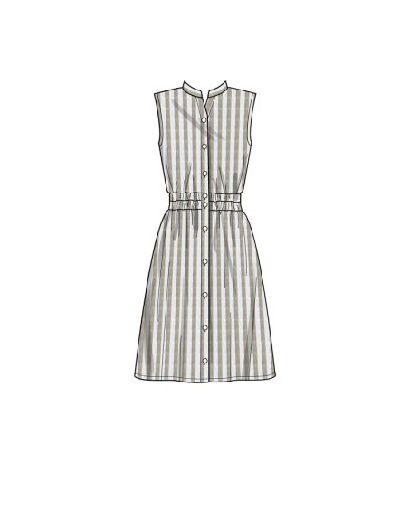 Patron New Look 6651 - Robe boutonnée sur le devant