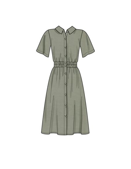 Patron New Look 6651 - Robe boutonnée sur le devant