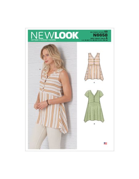 Patron New Look 6658 - Haut