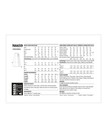 Patron New Look 6659 - Jupe plissée