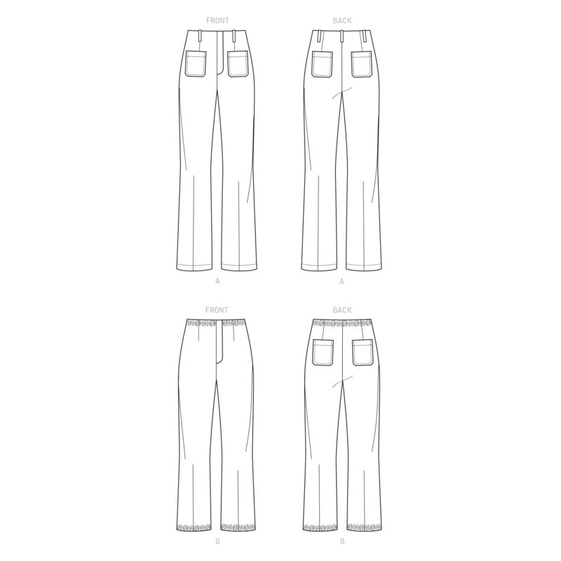 Patron New Look 6660 - Pantalon évasé taille haute