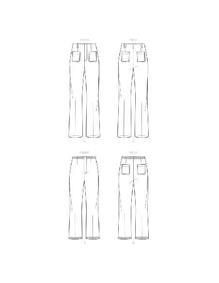 Patron New Look 6660 - Pantalon évasé taille haute