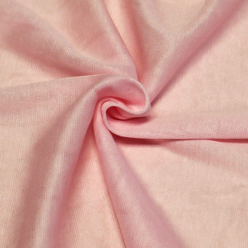 Jersey tubulaire 100% viscose fin - Rose dragée