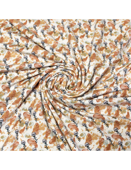 Jersey imprimé (GOTS) - Méduse ton orange