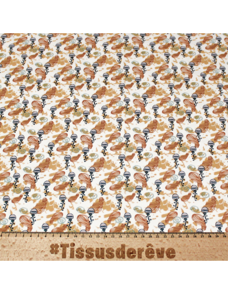 Jersey imprimé (GOTS) - Méduse ton orange