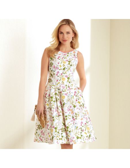 Patron New Look 6665 - Robe patineuse mi-longue