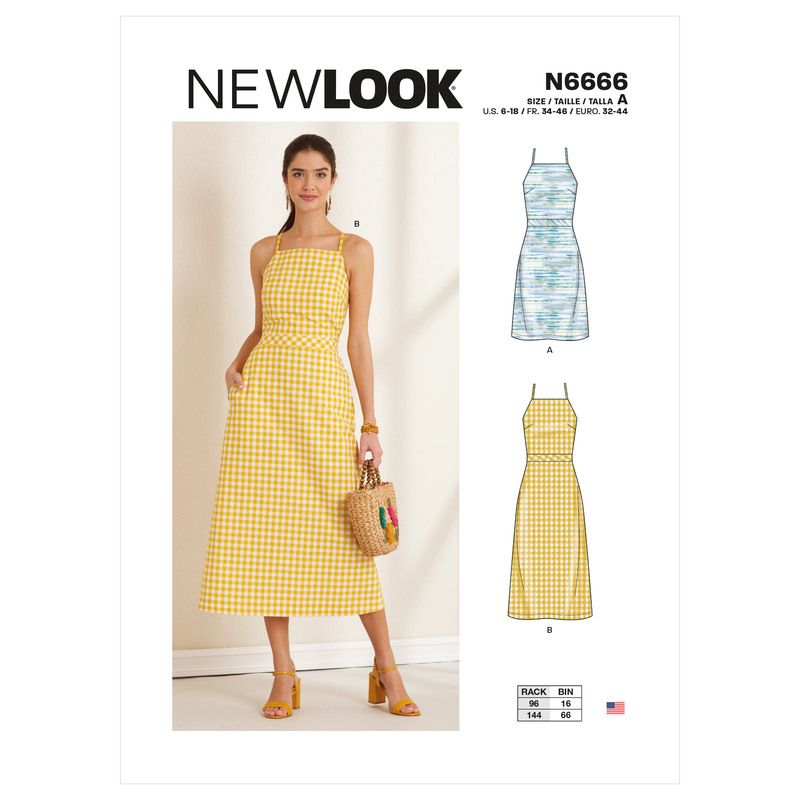 Patron New Look 6666 - Robe licou dos nu