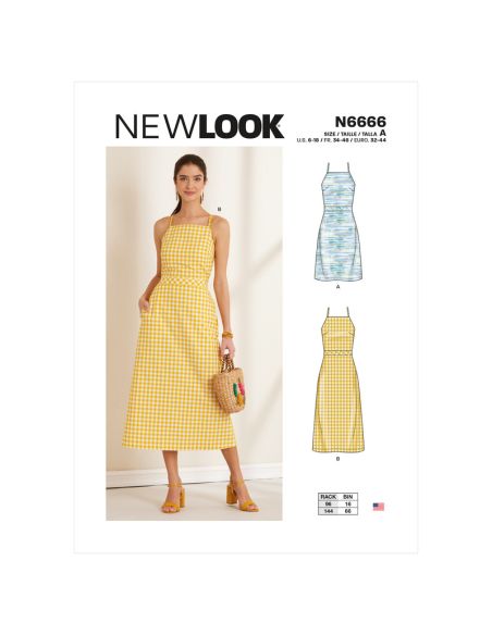 Patron New Look 6666 - Robe licou dos nu