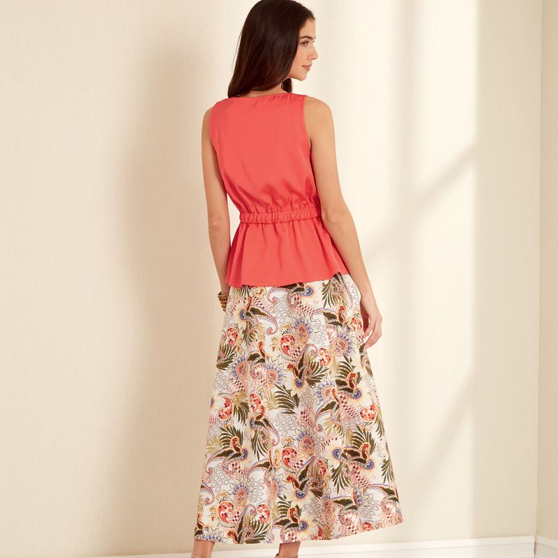 Patron New Look 6668 - Haut sans manche et jupe longue