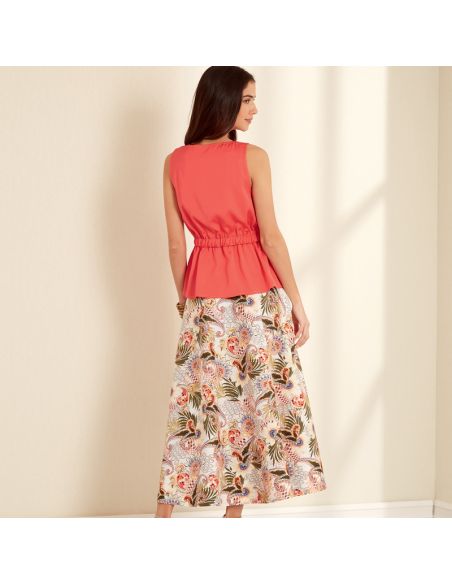 Patron New Look 6668 - Haut sans manche et jupe longue