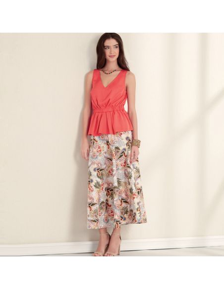 Patron New Look 6668 - Haut sans manche et jupe longue