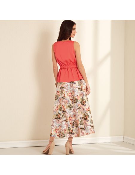 Patron New Look 6668 - Haut sans manche et jupe longue