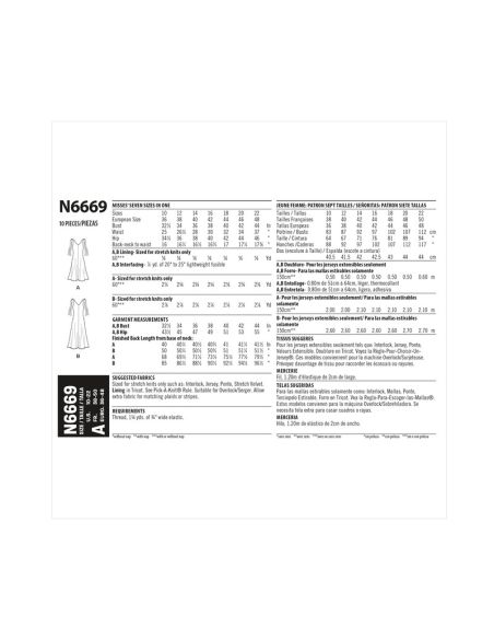 Patron New Look 6669 - Robe couture princesse évasée