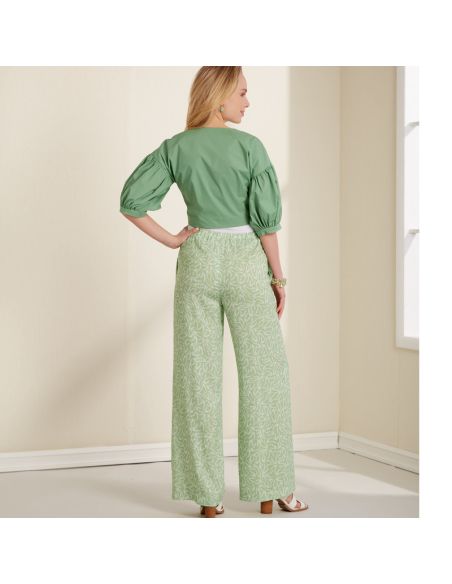 Patron New Look 6677 - Ensemble veste courte à nouer et pantalons large