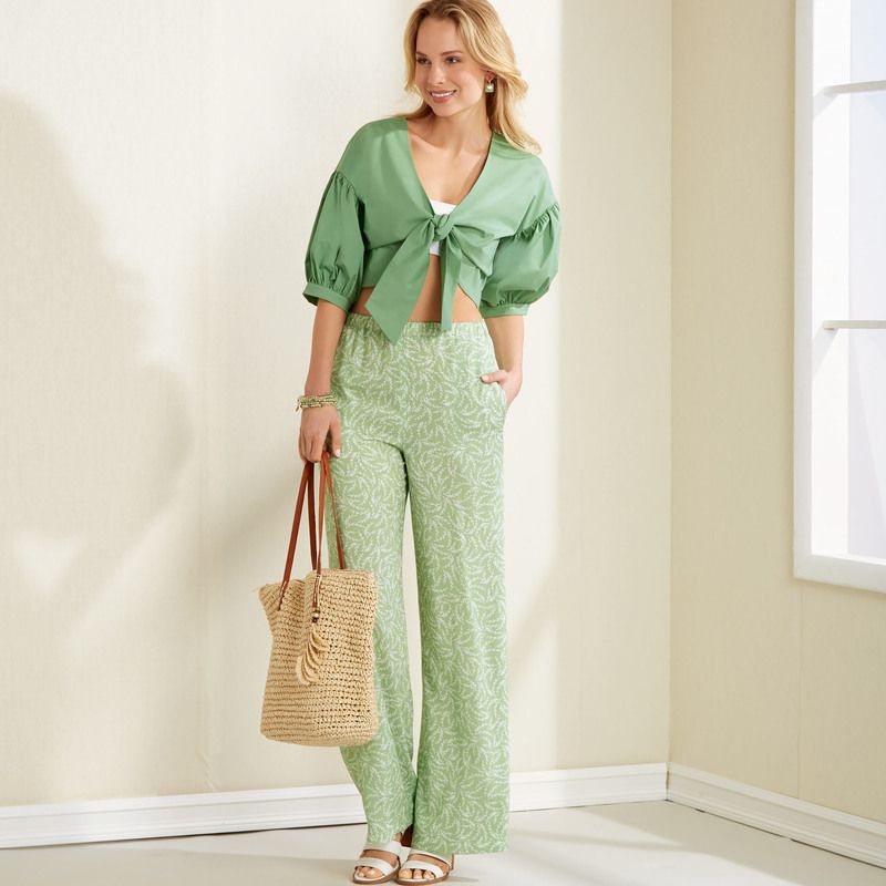 Patron New Look 6677 - Ensemble veste courte à nouer et pantalons large