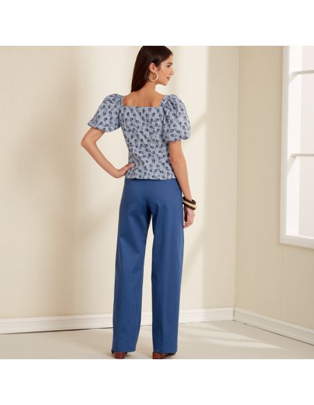 Patron New Look 6678 - Ensemble pantalon et haut manches gigot