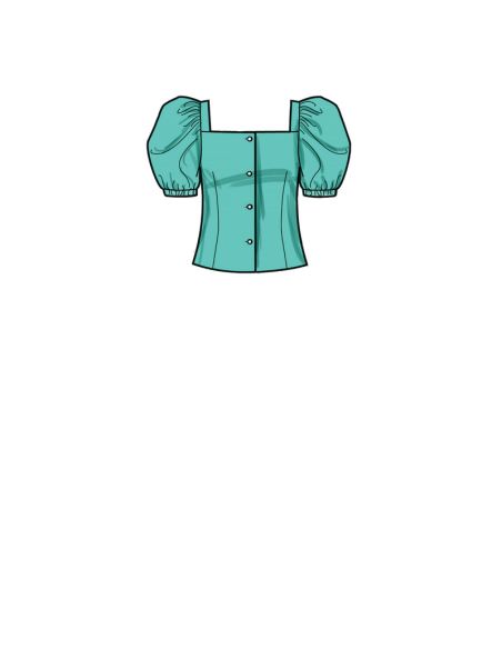 Patron New Look 6678 - Ensemble pantalon et haut manches gigot