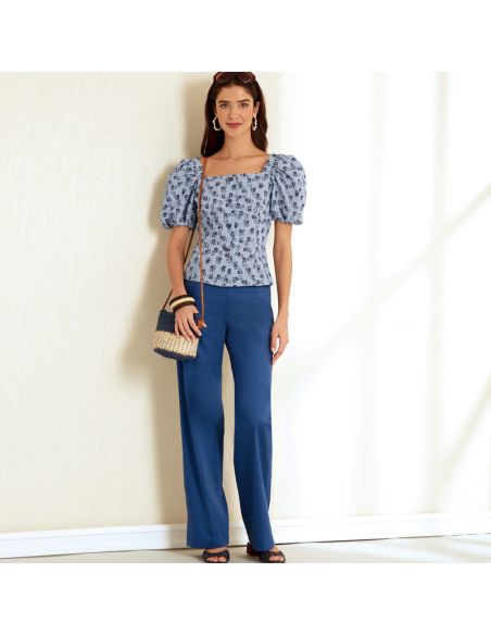 Patron New Look 6678 - Ensemble pantalon et haut manches gigot