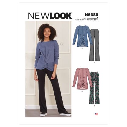 Patron New Look 6689 - Ensemble style Lounge, tunique et pantalon