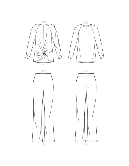 Patron New Look 6689 - Ensemble style Lounge, tunique et pantalon