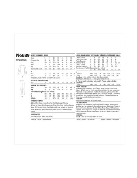 Patron New Look 6689 - Ensemble style Lounge, tunique et pantalon