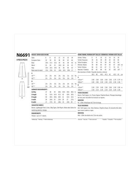 Patron New Look 6691 - Pantalon sur élastique