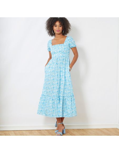 Patron New Look 6692 - Robe avec empiècement volant et décolleté carré