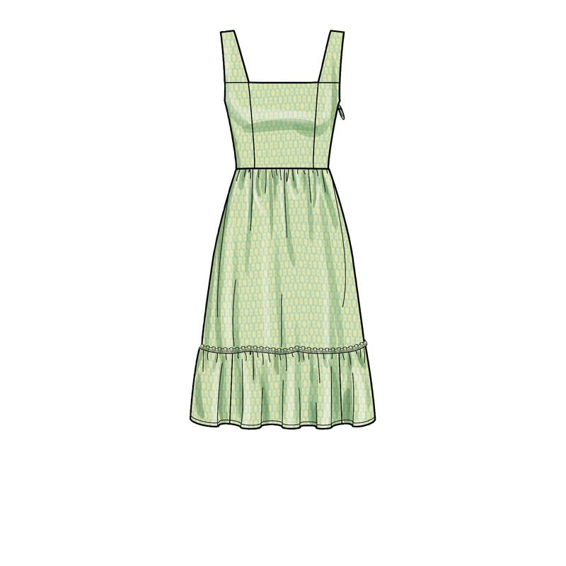 Patron New Look 6692 - Robe avec empiècement volant et décolleté carré