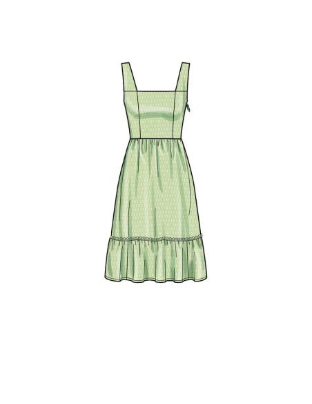 Patron New Look 6692 - Robe avec empiècement volant et décolleté carré