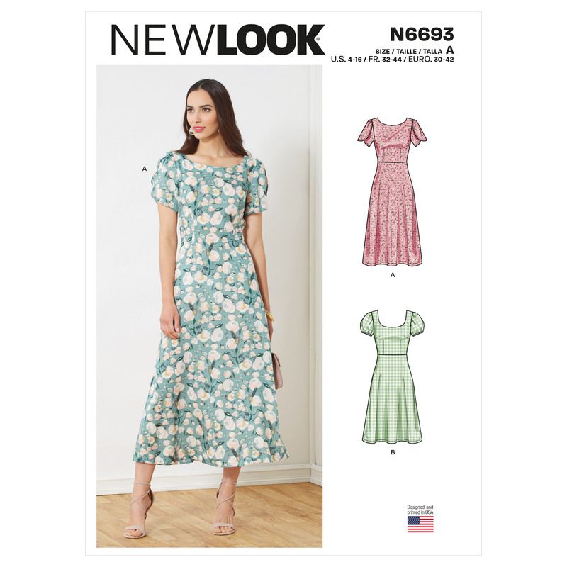 Patron New Look 6693 - Robe avec haut ajusté et couture taille