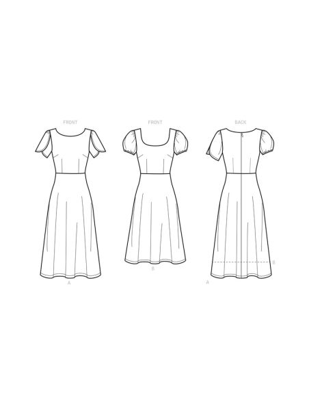 Patron New Look 6693 - Robe avec haut ajusté et couture taille