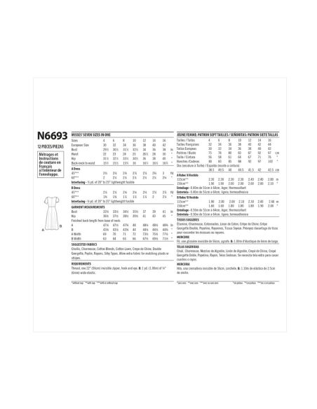 Patron New Look 6693 - Robe avec haut ajusté et couture taille