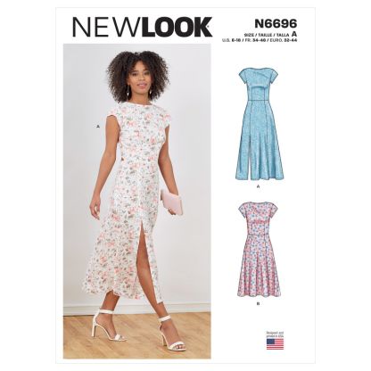 Patron New Look 6696 - Robe avec haut ajusté et bas évasé