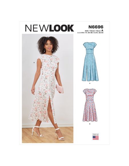 Patron New Look 6696 - Robe avec haut ajusté et bas évasé