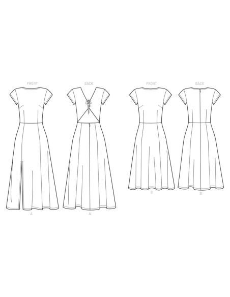 Patron New Look 6696 - Robe avec haut ajusté et bas évasé