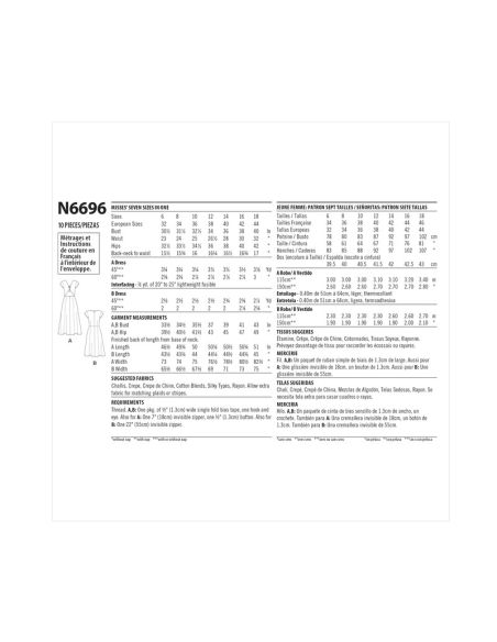 Patron New Look 6696 - Robe avec haut ajusté et bas évasé