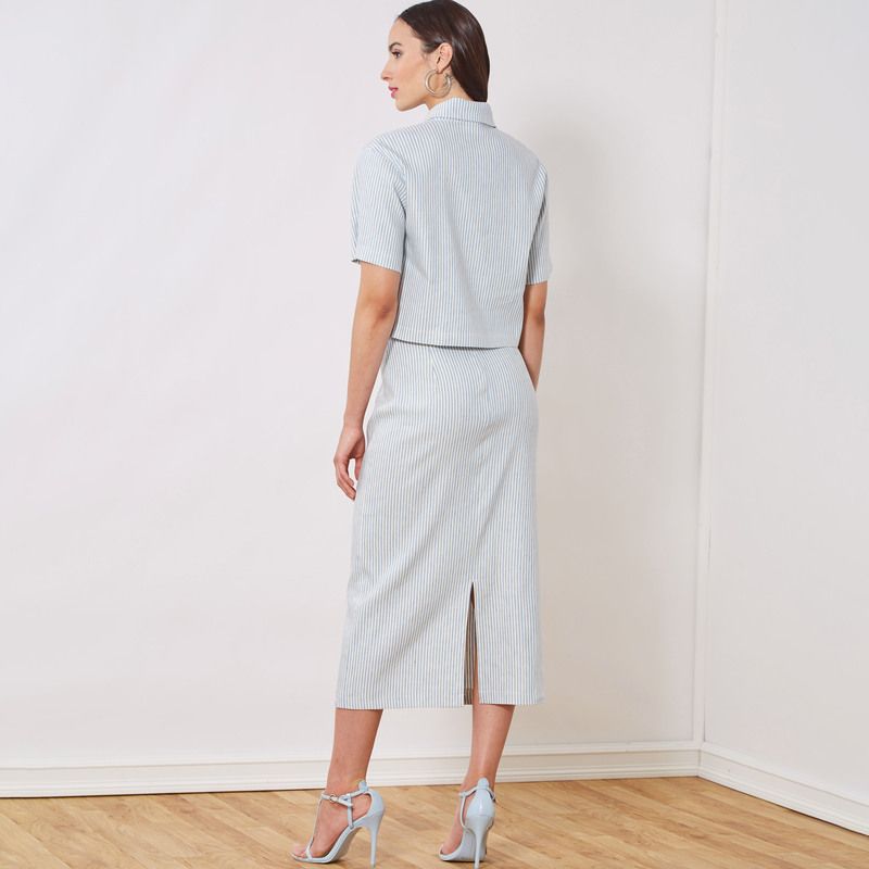 Patron New Look 6697 - Ensemble Top boutonné et jupe crayon