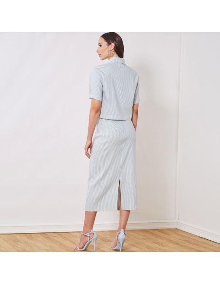 Patron New Look 6697 - Ensemble Top boutonné et jupe crayon
