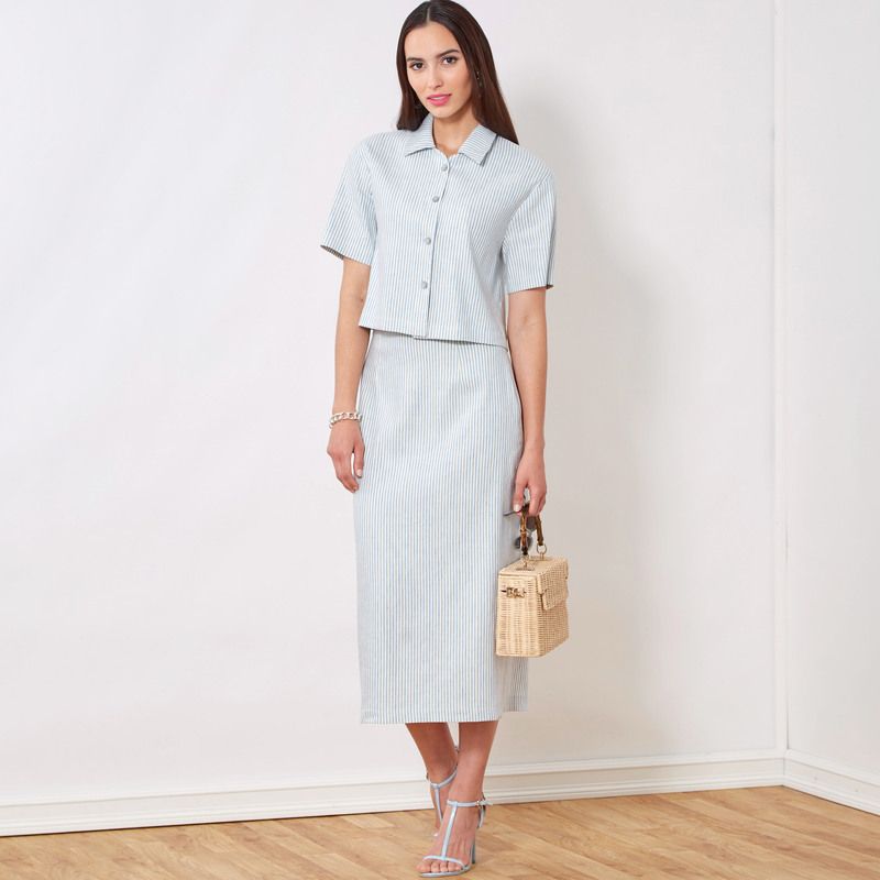 Patron New Look 6697 - Ensemble Top boutonné et jupe crayon