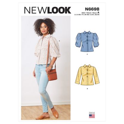 Patron New Look 6698 - Blouse boutonnée avec variations de manches