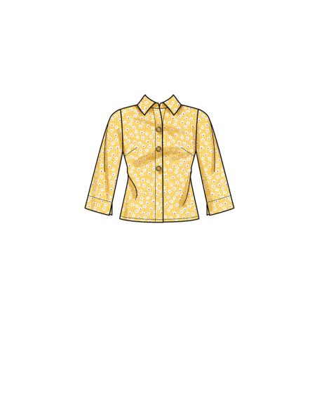 Patron New Look 6698 - Blouse boutonnée avec variations de manches