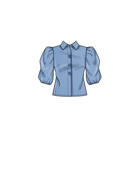 Patron New Look 6698 - Blouse boutonnée avec variations de manches