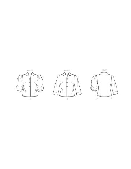 Patron New Look 6698 - Blouse boutonnée avec variations de manches