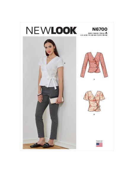 Patron New Look 6700 - Top croisé boutonné et basque taille