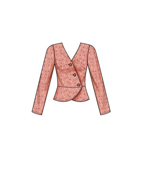 Patron New Look 6700 - Top croisé boutonné et basque taille