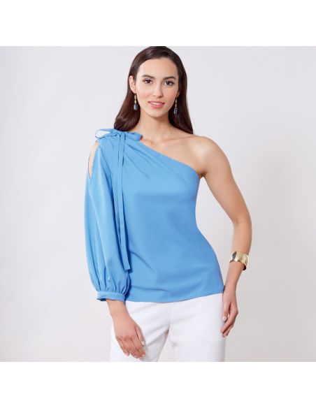 Patron New Look 6701 - Top avec 1 épaule nue avec variation de manches